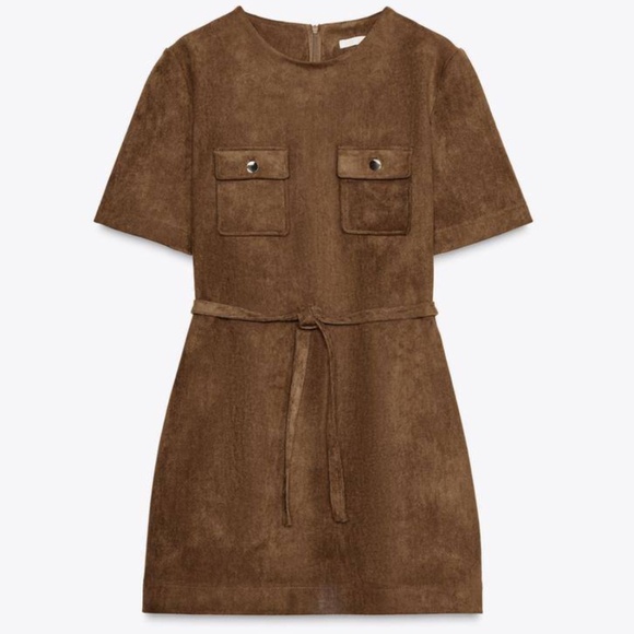 Zara Suede Dress Short Sleeve 4344/157 - Picture 2 of 3